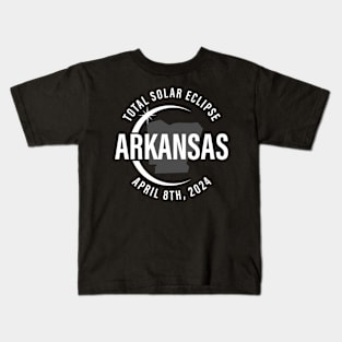 Arkansas Total Solar Eclipse April 8 2024 Path of Totality 2024 North America Kids T-Shirt